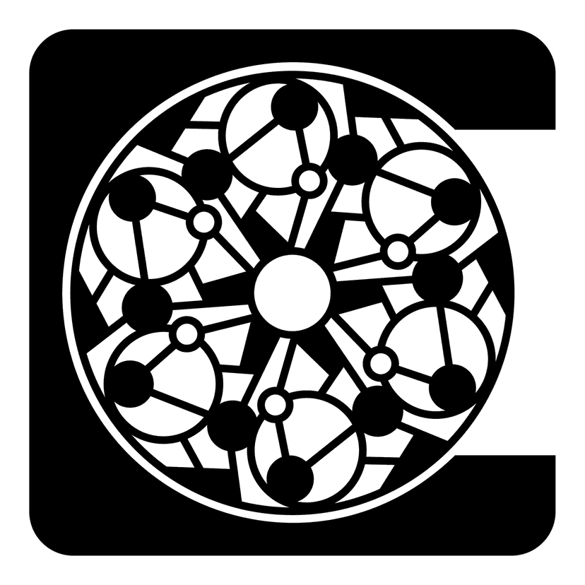 6 onderzetters + houder, zwart OZ2