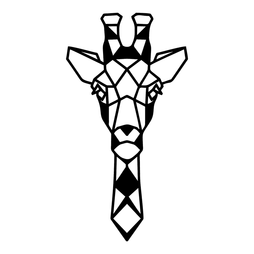 Geometrische giraffe 60 cm, zwart