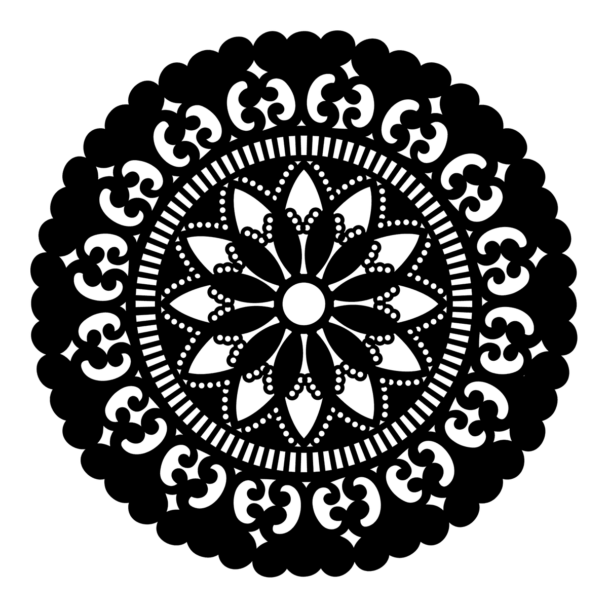 Mandala 60 cm, zwart, M1-60-001