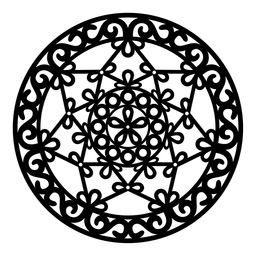 Mandala 60 cm, zwart, M1-60-002
