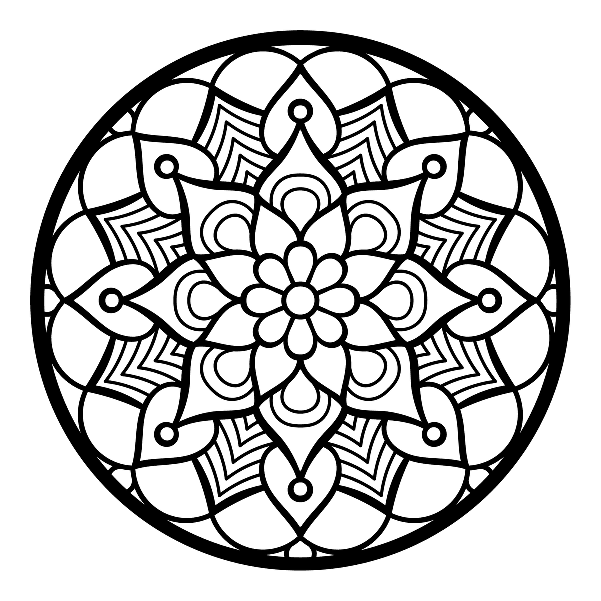 Mandala 60 cm, zwart, M1-60-003