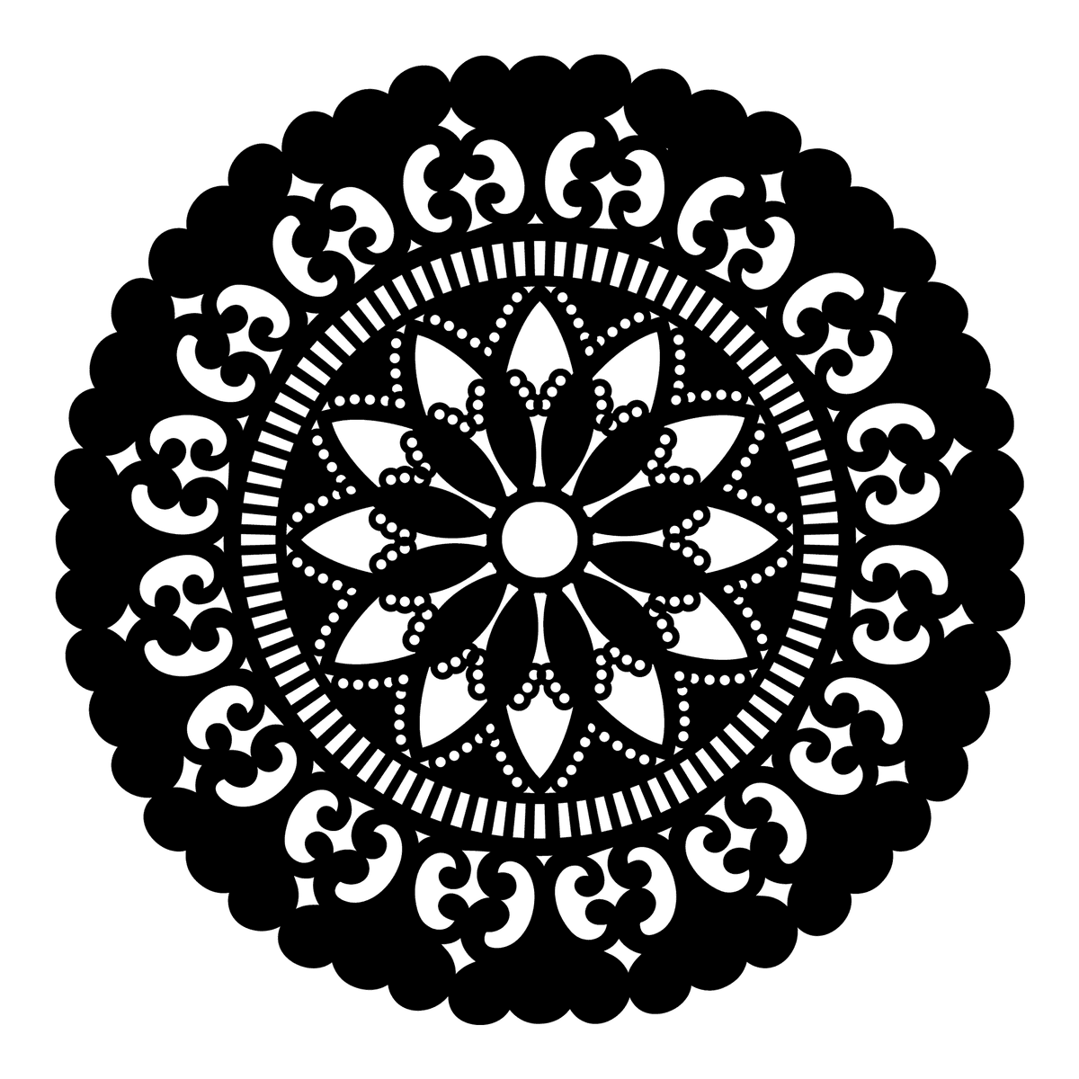 Mandala Bloem Enkel Laags