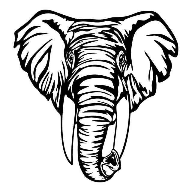 Organische olifant 60 cm, zwart